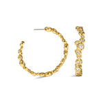 Asterales Gold Large Hoop Earring 14k Gold Plated, Crystal