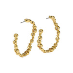 Asterales Gold Large Hoop Earring 14k Gold Plated, Crystal
