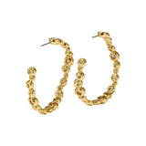 Asterales Gold Large Hoop Earring 14k Gold Plated, Crystal