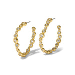 Asterales Gold Large Hoop Earring 14k Gold Plated, Crystal