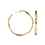 Brut Gold Skinny Hoop Earring 14k Gold Plated
