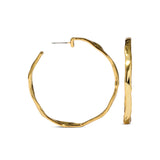 Brut Gold Skinny Hoop Earring 14k Gold Plated