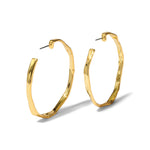 Brut Gold Skinny Hoop Earring 14k Gold Plated