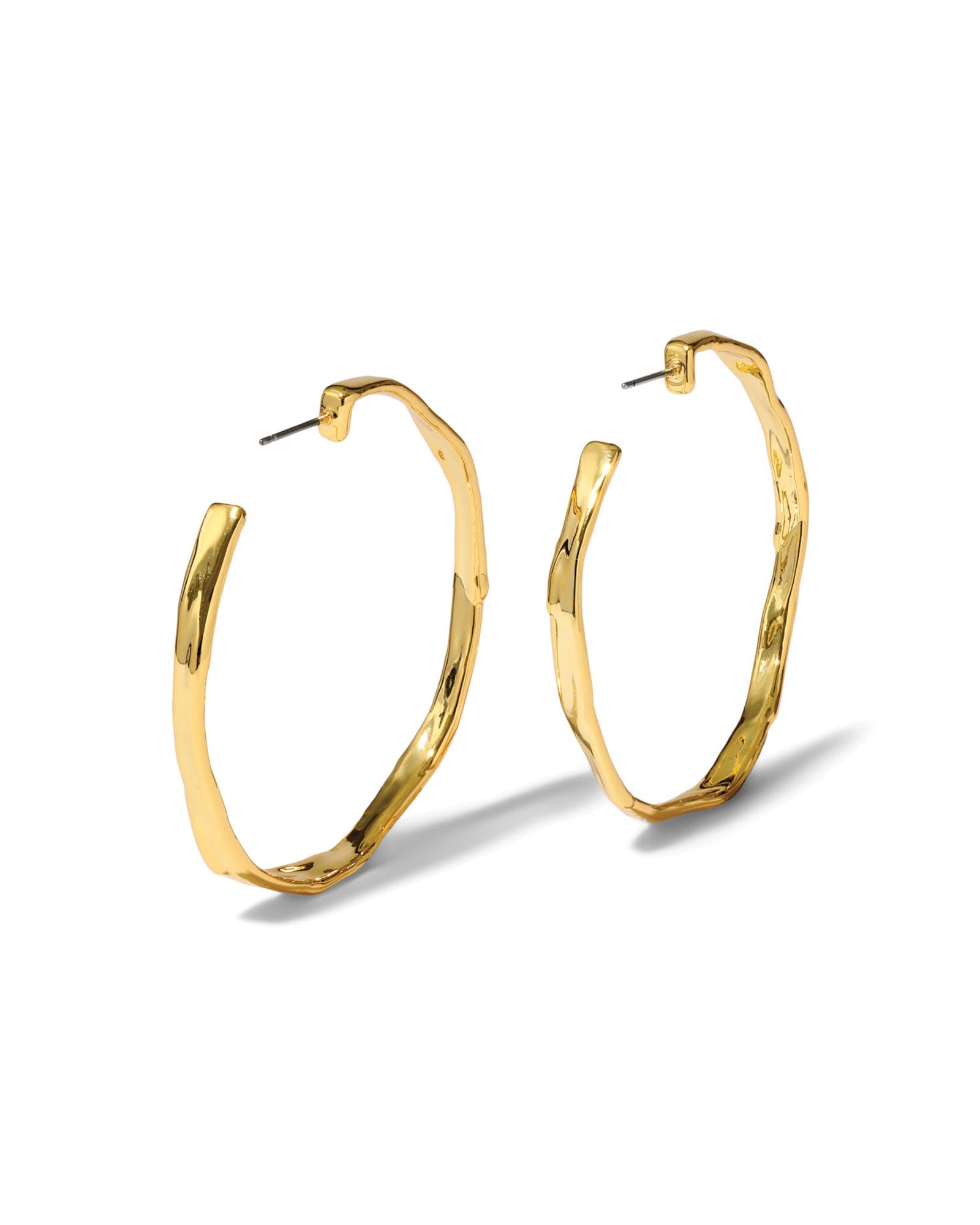 Brut Gold Skinny Hoop Earring 14k Gold Plated