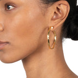 Brut Gold Skinny Hoop Earring 14k Gold Plated