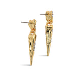 Solanales Crystal Spear Drop Earring 14k Gold Plated, Crystal