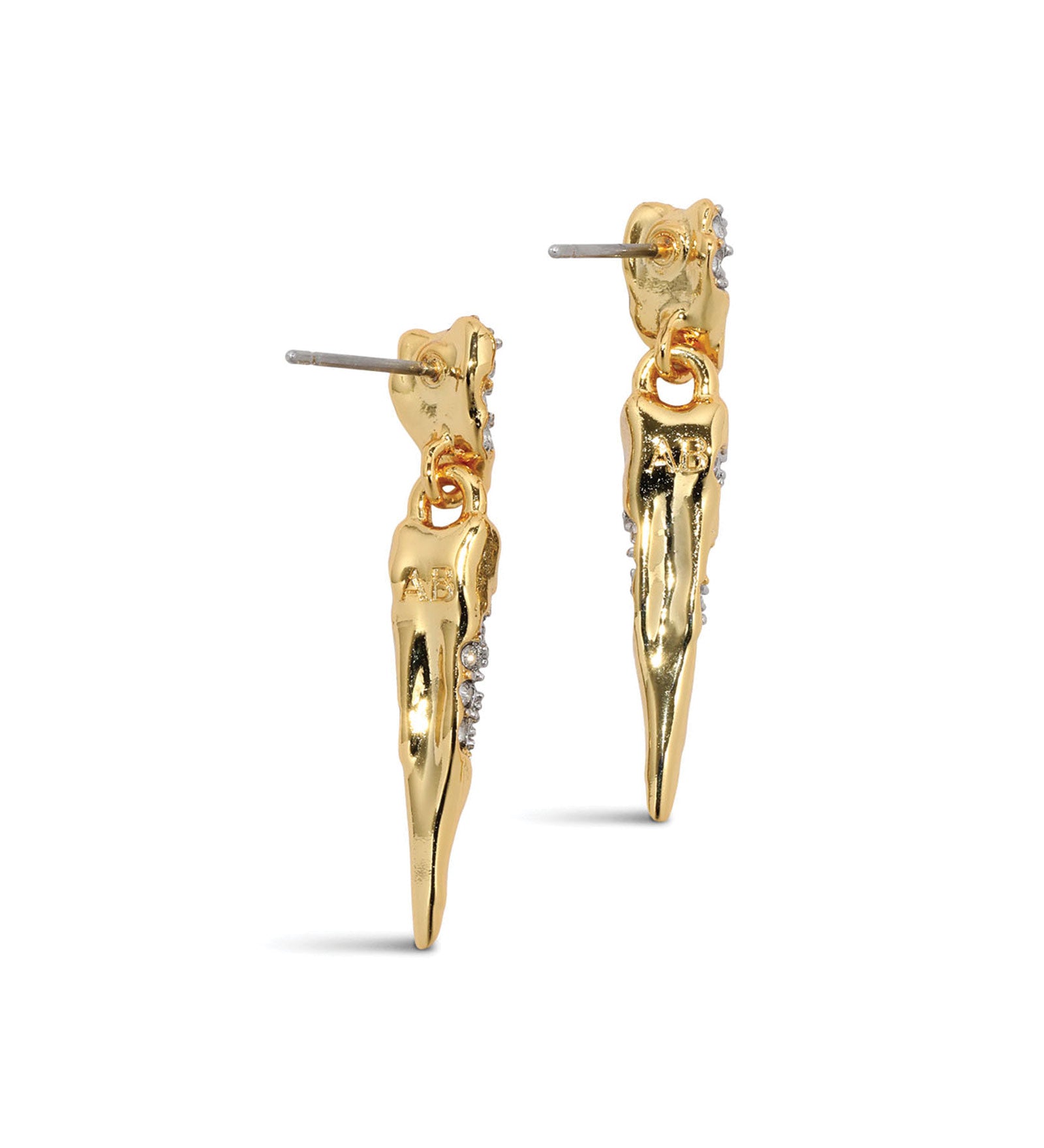 Solanales Crystal Spear Drop Earring 14k Gold Plated, Crystal