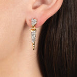 Solanales Crystal Spear Drop Earring 14k Gold Plated, Crystal