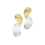 Liquid Lucite Modernist
Earring 14k Gold Plated Brass, Clear Lucite