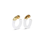 Liquid Lucite Front Back
Hoop Earring 14k Gold Plated Brass, Clear Lucite