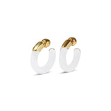 Liquid Lucite Front Back
Hoop Earring 14k Gold Plated Brass, Clear Lucite