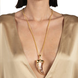 Alexis Bittar-Liquid Lucite Horn Pendant Necklace-Necklaces-Blue Ruby Jewellery-Vancouver Canada