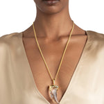 Alexis Bittar-Liquid Lucite Horn Pendant Necklace-Necklaces-Blue Ruby Jewellery-Vancouver Canada