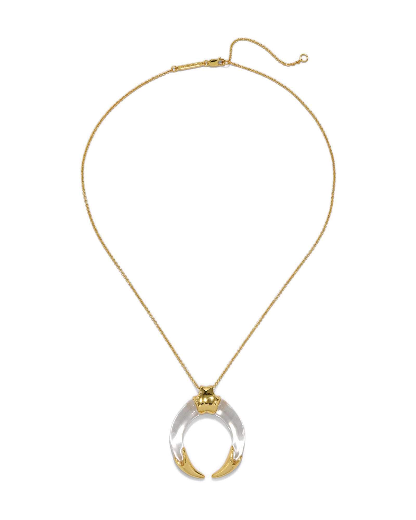 Alexis Bittar-Gilded Tusk Lucite Necklace-Necklaces-Blue Ruby Jewellery-Vancouver Canada