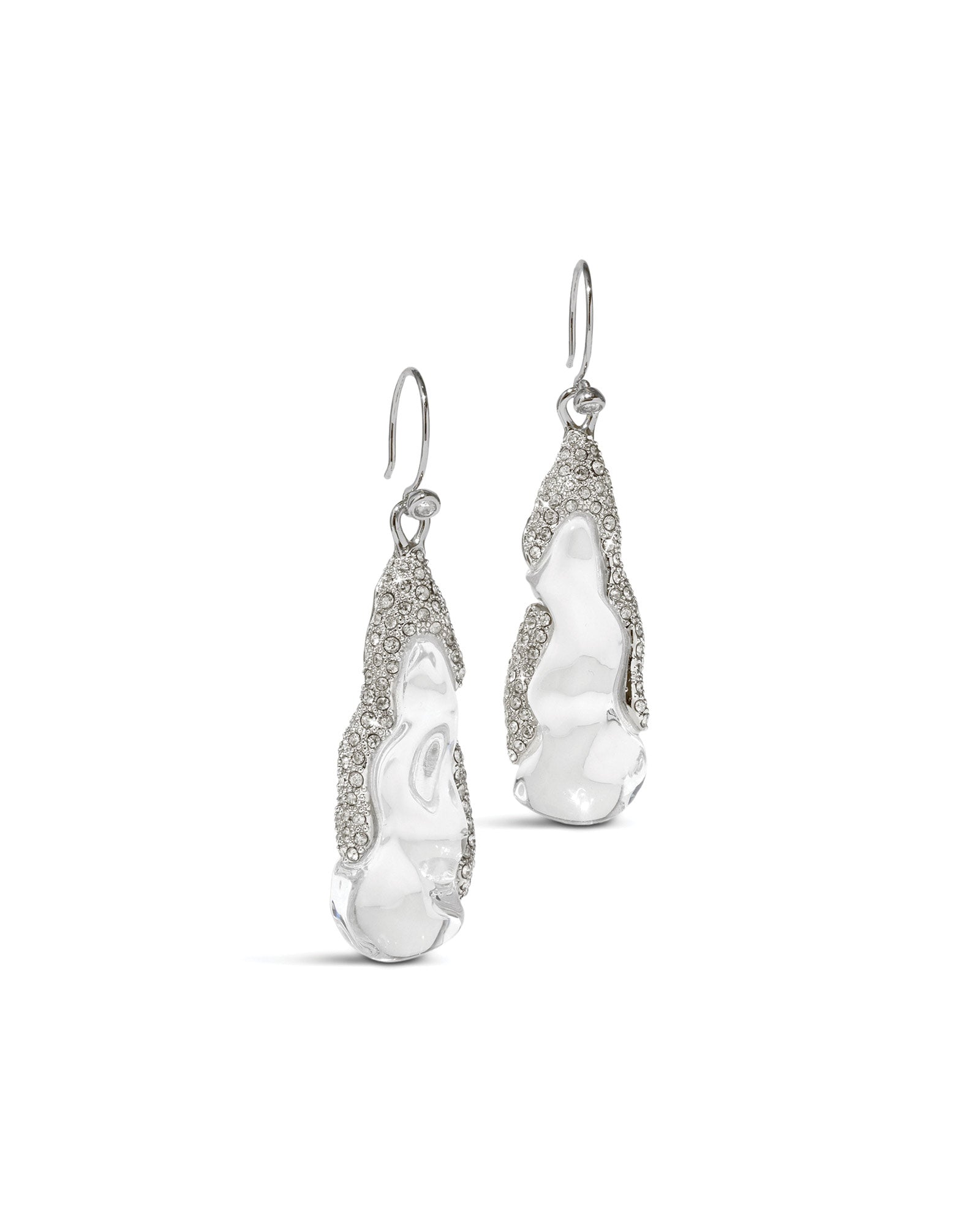 Silverlake Lucite
Wire Earring Rhodium Tone Plated Brass, Clear Lucite