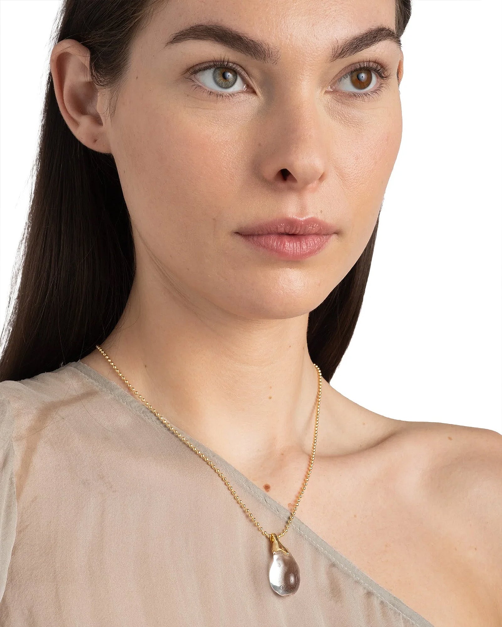 Alexis Bittar-Liquid Lucite Teardrop Pendant Necklace-Necklaces-Blue Ruby Jewellery-Vancouver Canada