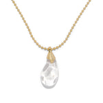 Alexis Bittar-Liquid Lucite Teardrop Pendant Necklace-Necklaces-14k Gold Plated, Clear Lucite-Blue Ruby Jewellery-Vancouver Canada
