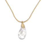 Alexis Bittar-Liquid Lucite Teardrop Pendant Necklace-Necklaces-14k Gold Plated, Clear Lucite-Blue Ruby Jewellery-Vancouver Canada
