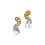 Liquid Lucite Modernist Earrings 14k Gold Plated, Clear Lucite