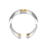 Liquid Lucite Capped Hinge Collar Necklace 14k Gold Plated, Clear Lucite