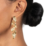 Mosaic Molten Gold Post Earrings 14k Gold Plated Brass