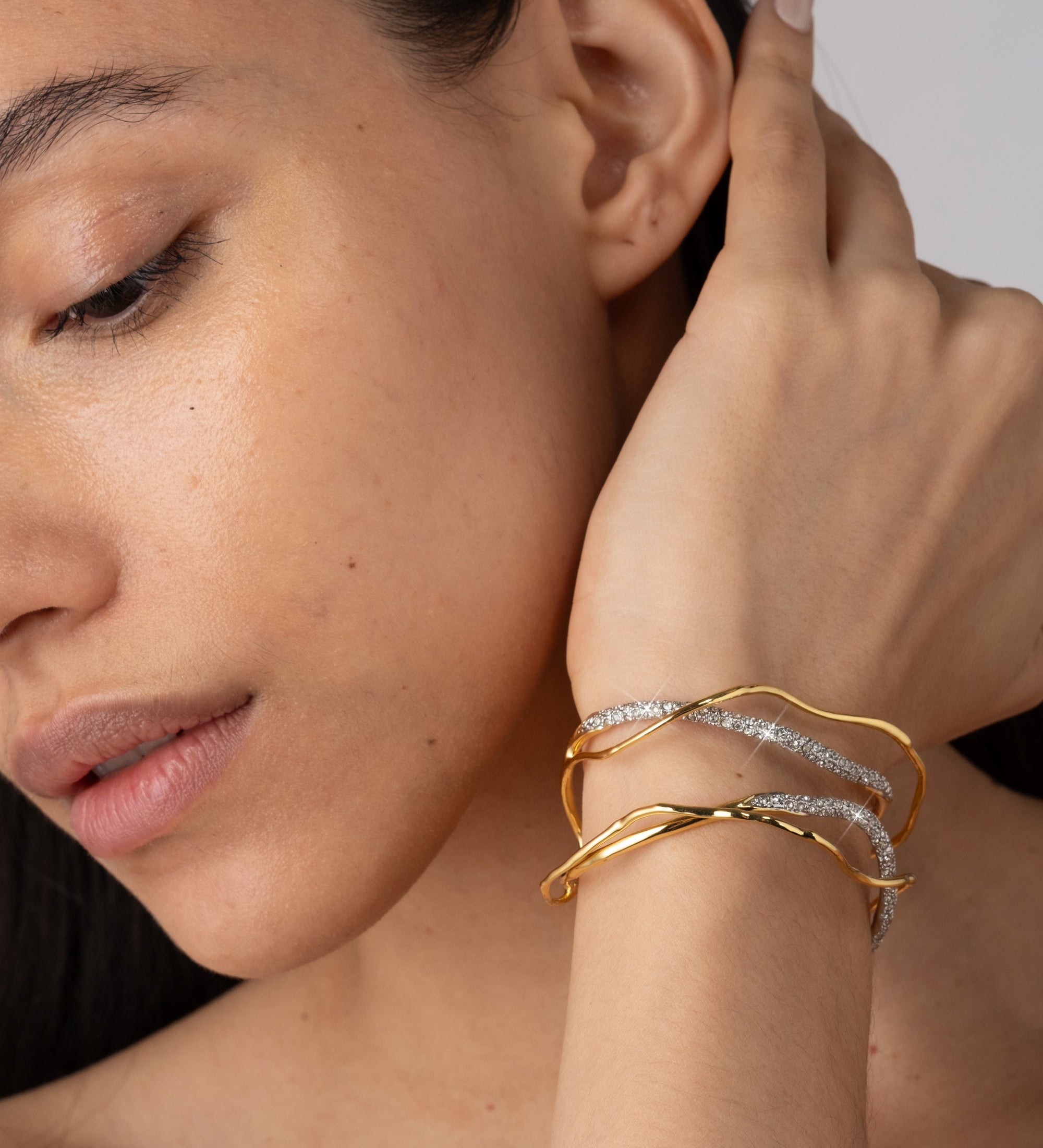 Alexis Bittar-Solanales Crystal Intertwined Cuff Bracelet-Bracelets-Blue Ruby Jewellery-Vancouver Canada