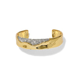 Solanales Gold Crystal Cuff Bracelet 14k Gold Plated, Crystal