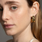 Molten Gold Ribbon Hoop Earring 14k Gold Plated