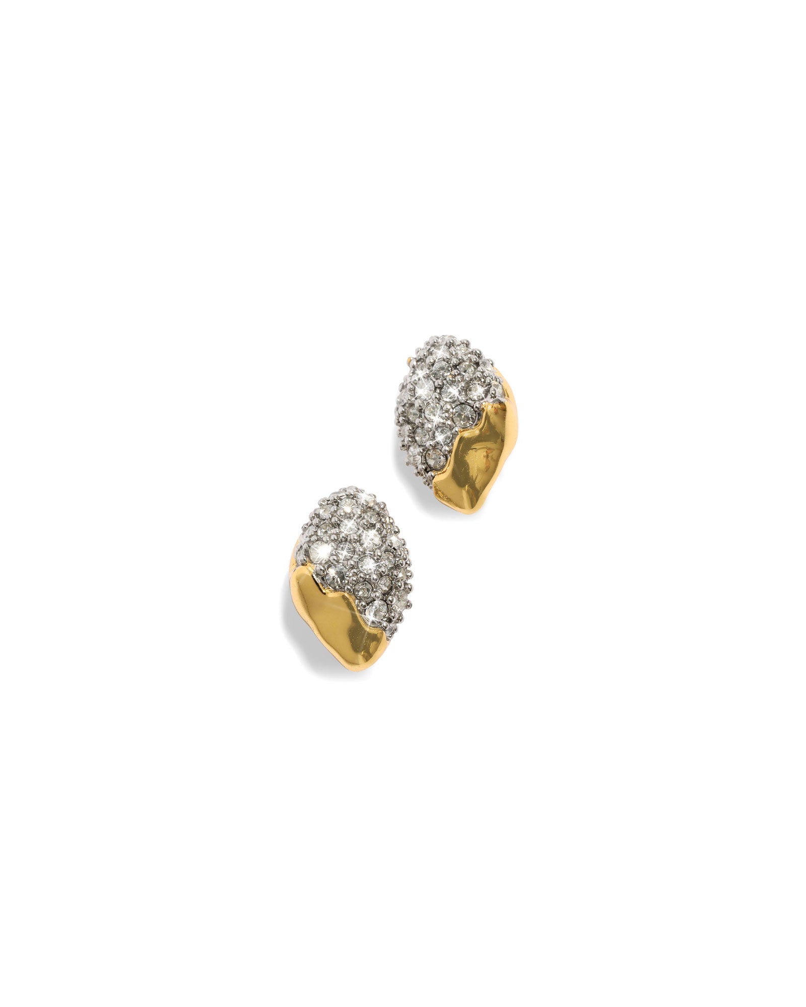 Alexis Bittar-Solanales Crystal Tiny Pebble Stud Earrings-Earrings-14k Gold Plated, Crystal-Blue Ruby Jewellery-Vancouver Canada