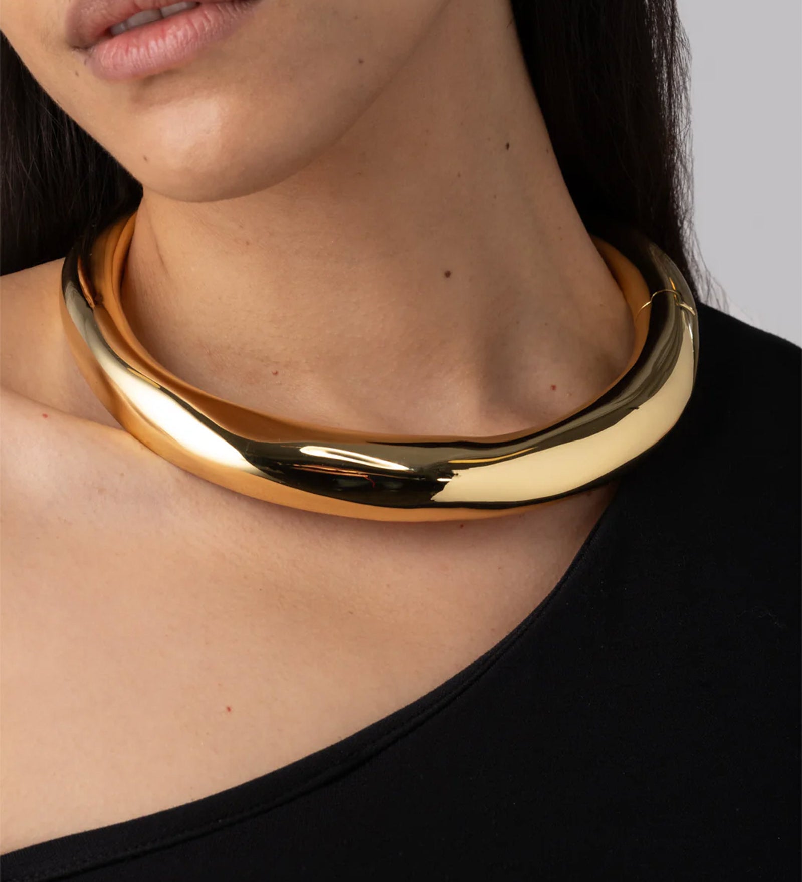 Metal Hinge Collar 14k Gold Plated