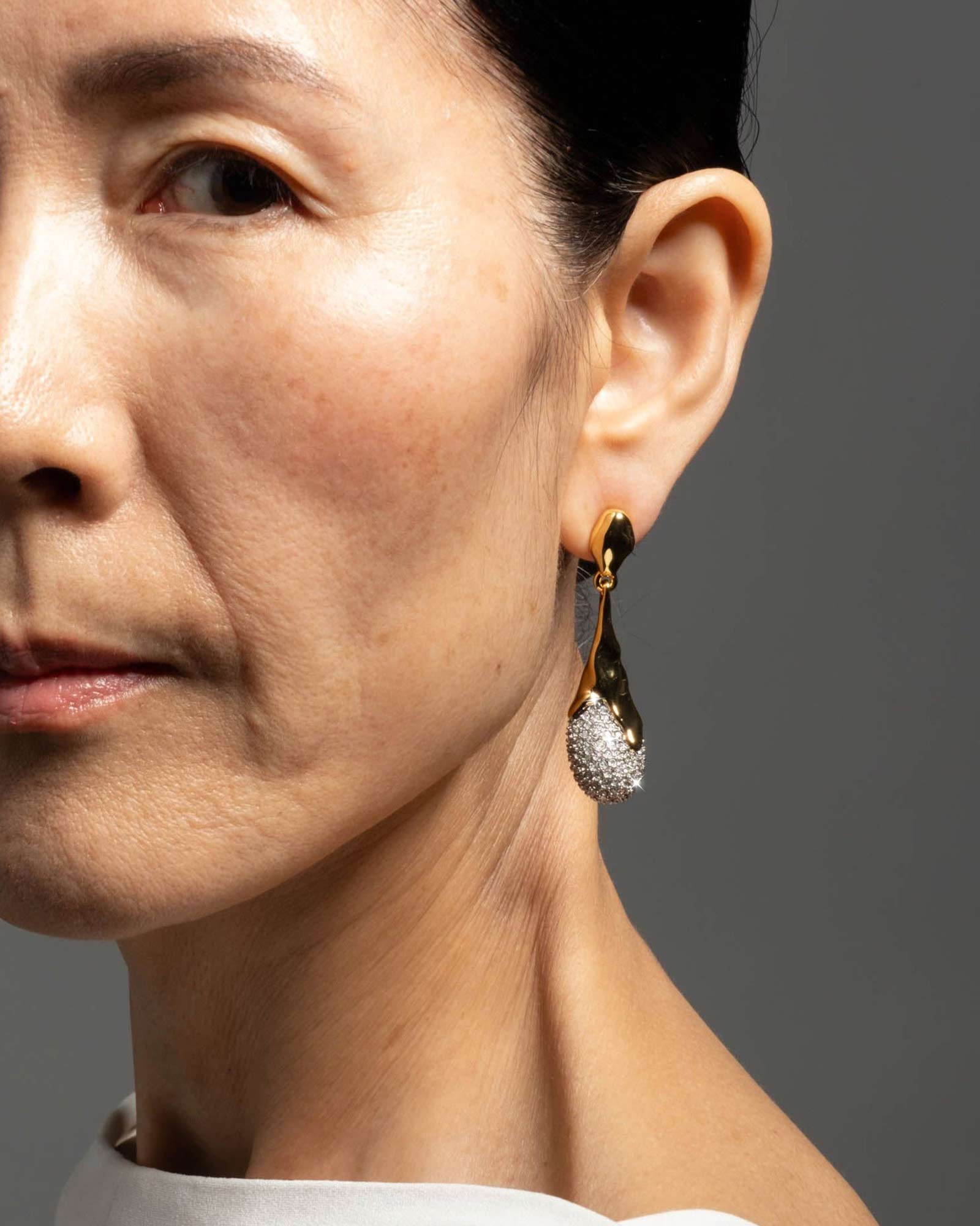 Alexis Bittar-Solanales Crystal Teardrop Earrings-Earrings-14k Gold Plated, Crystal-Blue Ruby Jewellery-Vancouver Canada