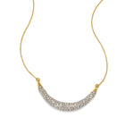 Solanales Crystal Crescent Necklace 14k Gold Plated, Crystal