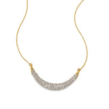 Solanales Crystal Crescent Necklace 14k Gold Plated, Crystal