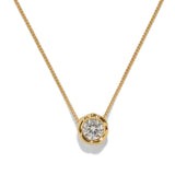 Asterales Gold Molten CZ Solitaire Necklace 14k Gold Plated, Crystal