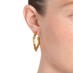 Brut Gold Tube Hoop Earrings 14k Gold Plated