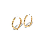 Alexis Bittar-Brut Gold Tube Hoop Earrings-Earrings-14k Gold Plated-Blue Ruby Jewellery-Vancouver Canada