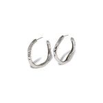 Alexis Bittar-Brut Silver Tube Hoop Earrings-Earrings-Rhodium Tone Plated Brass,-Blue Ruby Jewellery-Vancouver Canada