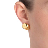Alexis Bittar-Brut Gold Button Post Earrings-Earrings-14k Gold Plated-Blue Ruby Jewellery-Vancouver Canada