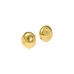 Brut Gold Button Post Earrings 14k Gold Plated