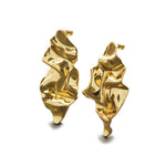 Alexis Bittar-Crumpled Large Post Earrings-Earrings-14k Gold Plated-Blue Ruby Jewellery-Vancouver Canada