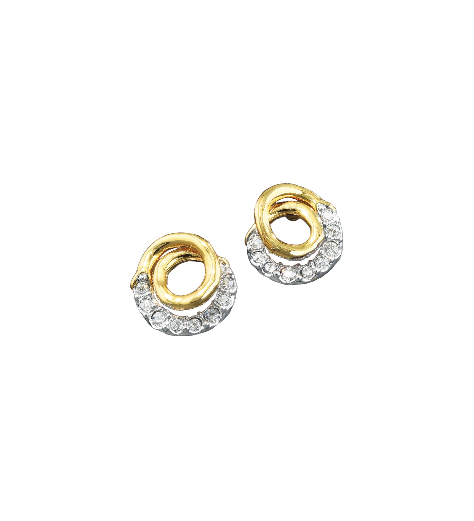 Alexis Bittar-Solanales Gold Crystal Spiral Stud Earrings-Earrings-Blue Ruby Jewellery-Vancouver Canada