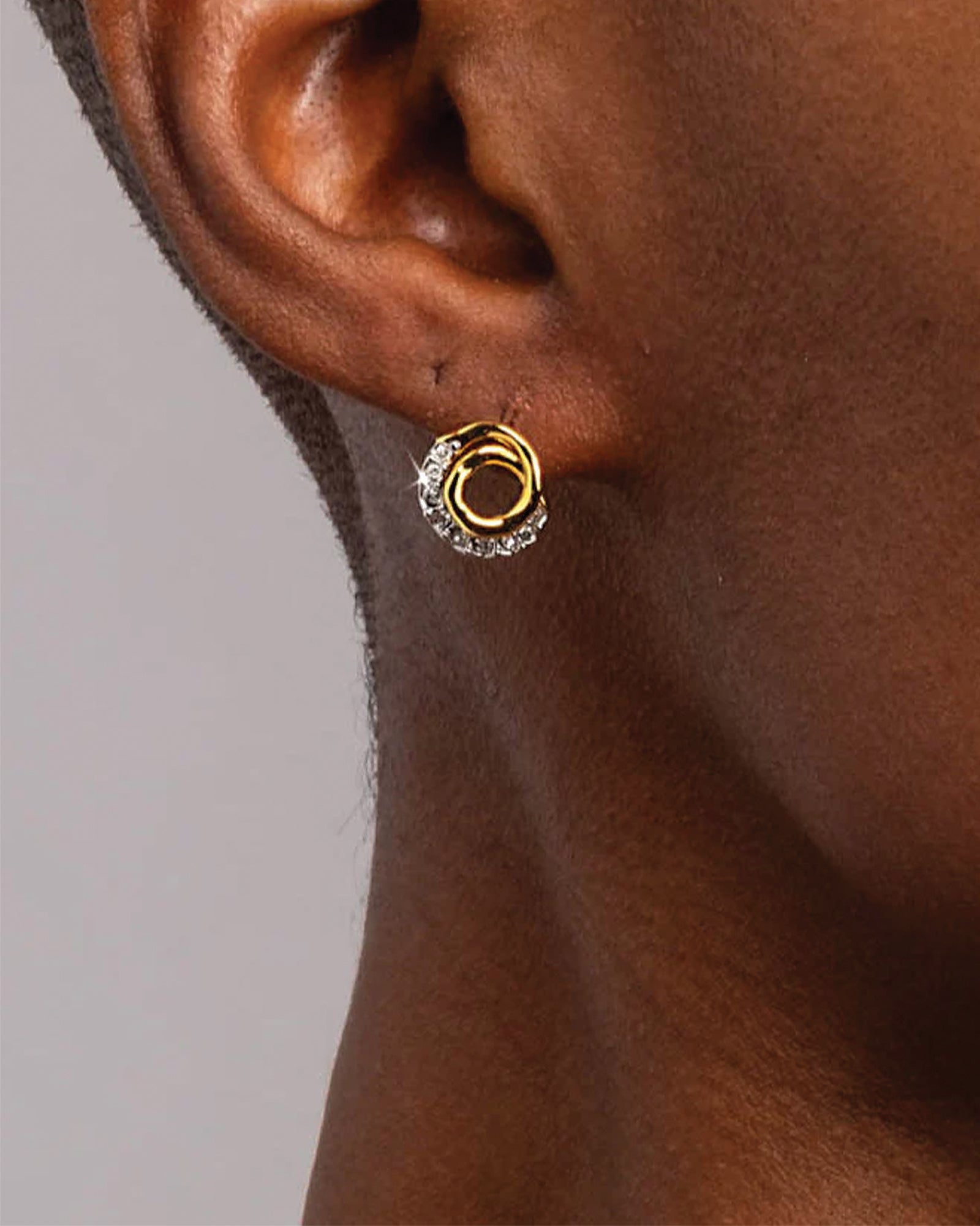 Alexis Bittar-Solanales Gold Crystal Spiral Stud Earrings-Earrings-Blue Ruby Jewellery-Vancouver Canada