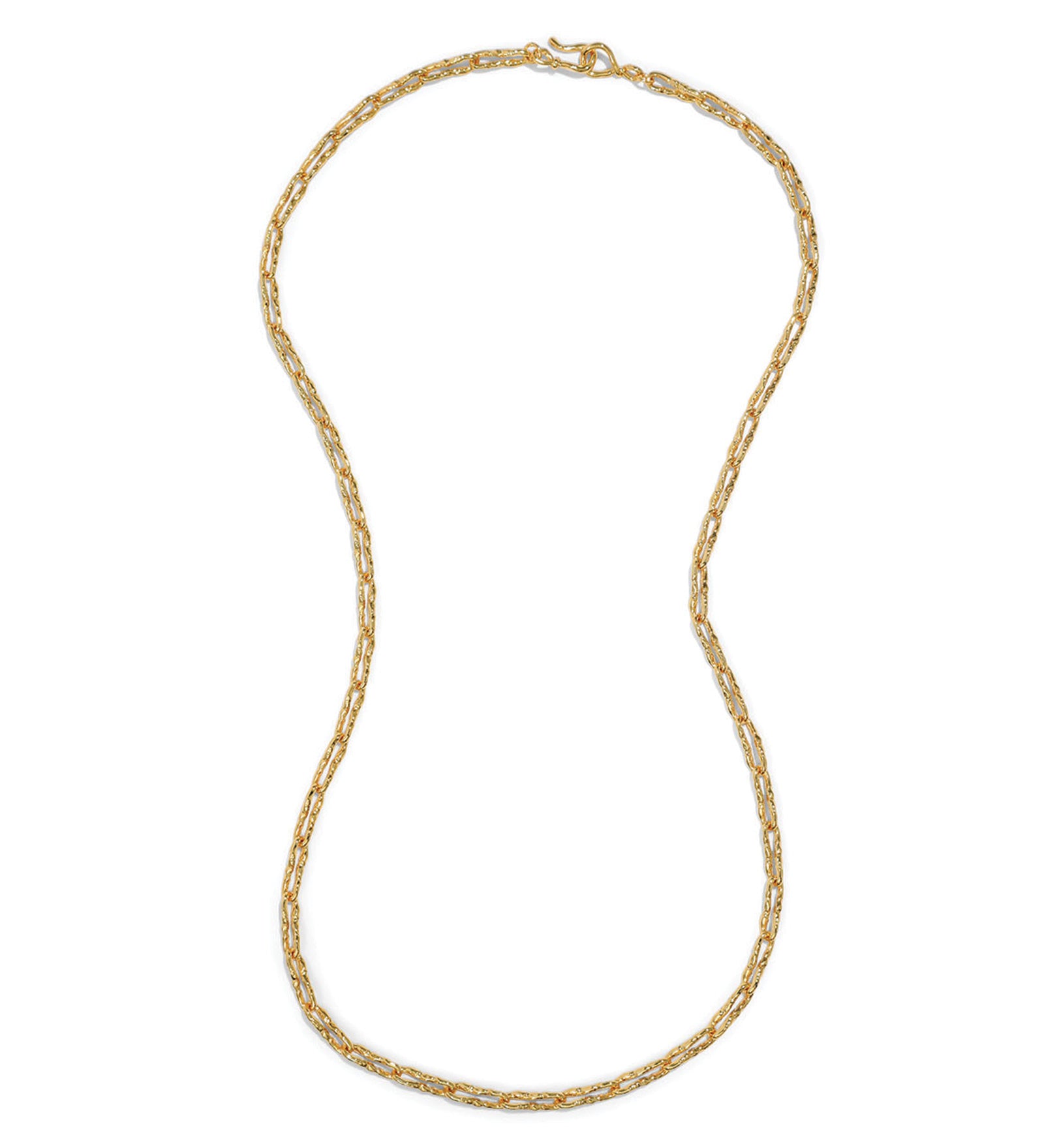 Brut Gold Twisted Link
Long Necklace 14k Gold Plated Brass