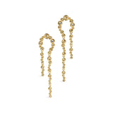 Asterales Gold CZ
Arched Long Earrings 14k Gold Plated, Cubic Zirconia