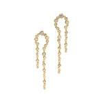 Asterales Gold CZ
Arched Long Earrings 14k Gold Plated, Cubic Zirconia