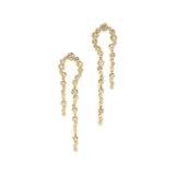 Asterales Gold CZ
Arched Long Earrings 14k Gold Plated, Cubic Zirconia