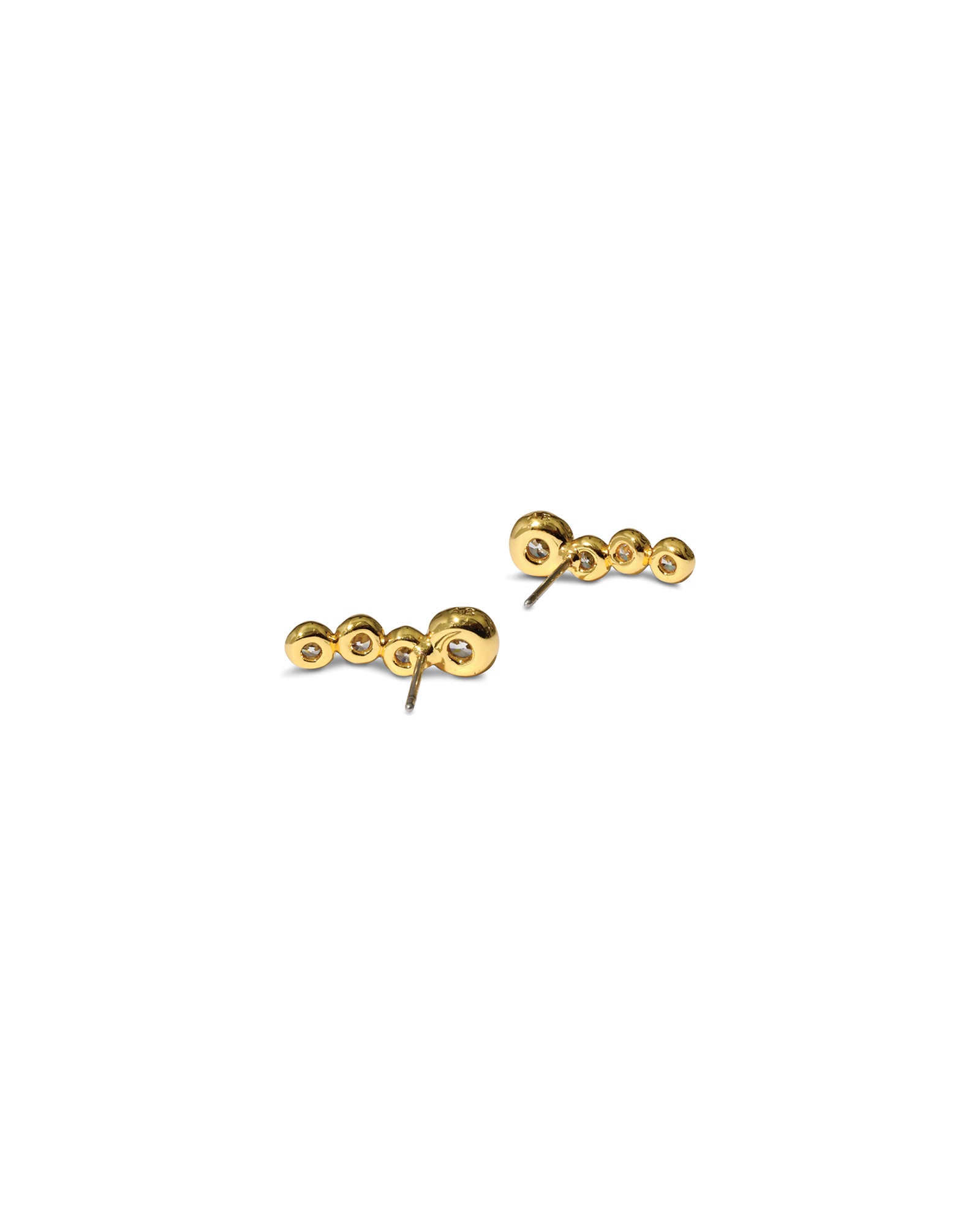 Asterales Gold CZ
Bar Earrings 14k Gold Plated, Cubic Zirconia