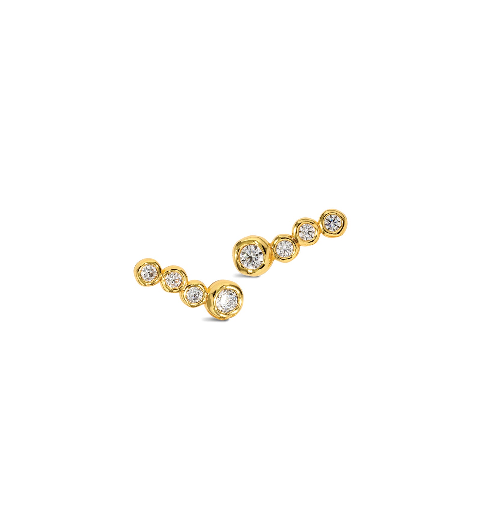 Asterales Gold CZ
Bar Earrings 14k Gold Plated, Cubic Zirconia