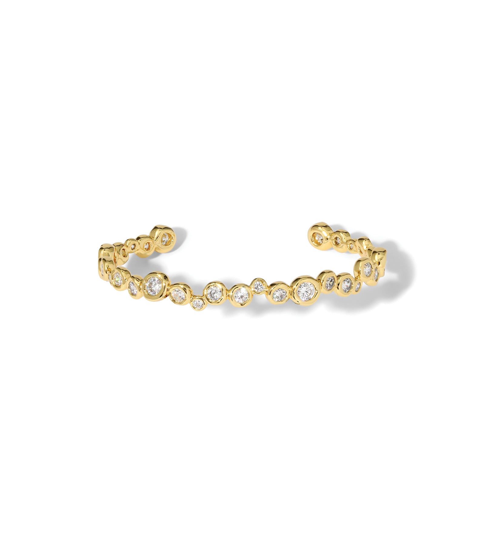 Asterales Gold CZ
Skinny Cuff 14k Gold Plated, Cubic Zirconia