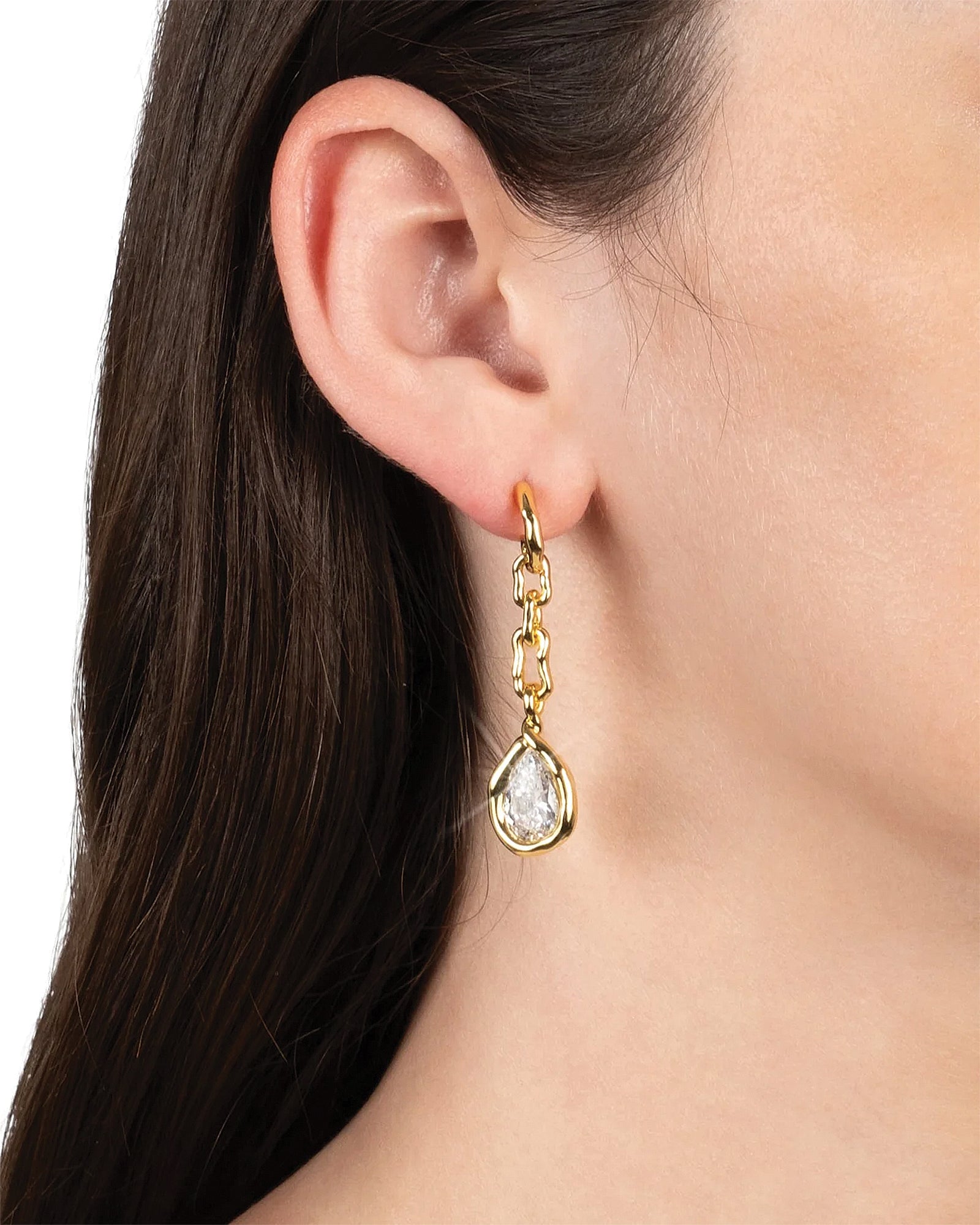 Alexis Bittar-Asterales Link Pear Drop Earring-Earrings-Blue Ruby Jewellery-Vancouver Canada